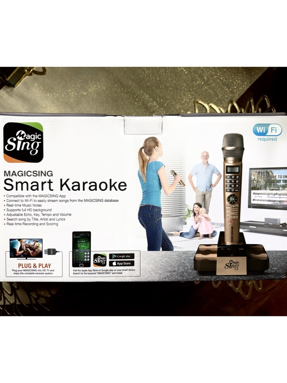 MagicSing Smart Karaoke Microphone - Metallic Gold
